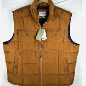 NWT Goodfellow Orange Brown Puffer Vest XXL Zip Wind Water Resistant Insulated
